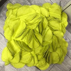 mustard ruffled pillow